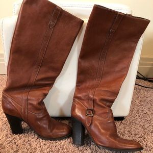 J Crew  Vachetta  High Heel Boots Shoes Sz 8
